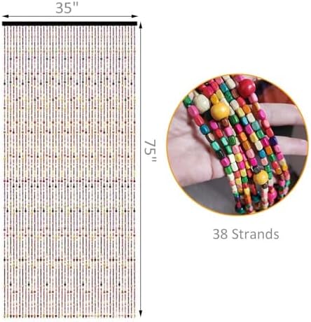 Beaded Door Curtain 38 Strands Room Divider Panel Blinds