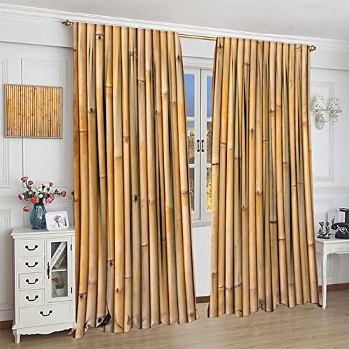 Bamboo Curtains 2 Panel Set 42x63 Inches