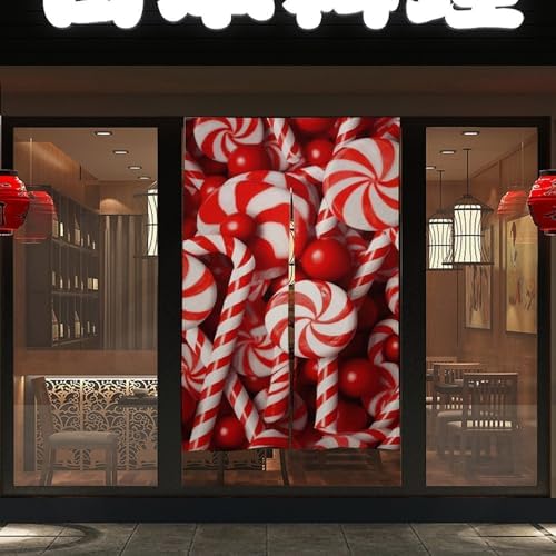 Candy Canes Door Cover Curtain 57x17 Inches