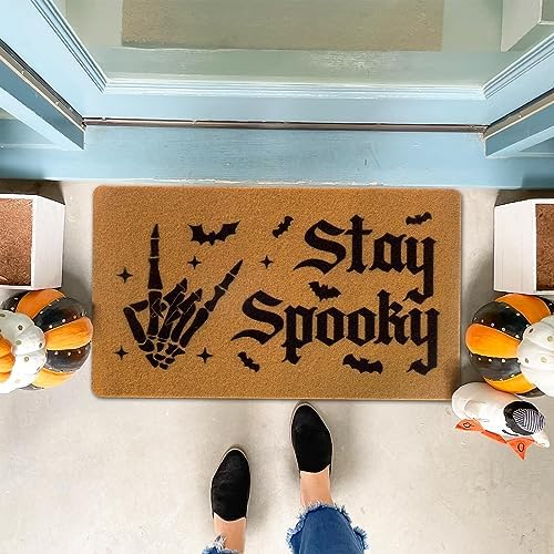Ciyvolyeen Spooky Skeleton Welcome Mat Halloween Door Mat