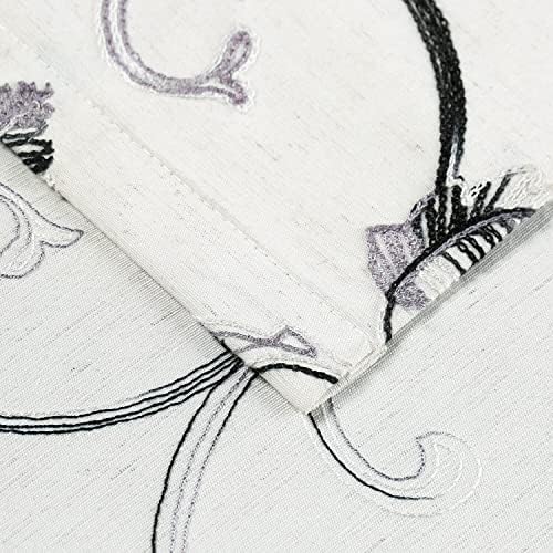 VOGOL French Door Curtains 25x40 Inches Grey on Beige Panel