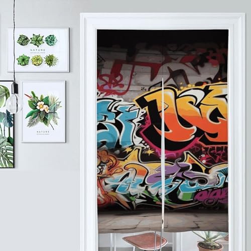 Graffiti Hip Hop Door Curtain Panel 17x57 Inch