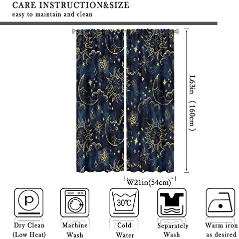 Sun and Moon Curtains Bohemian Style 2 Panels 42x63