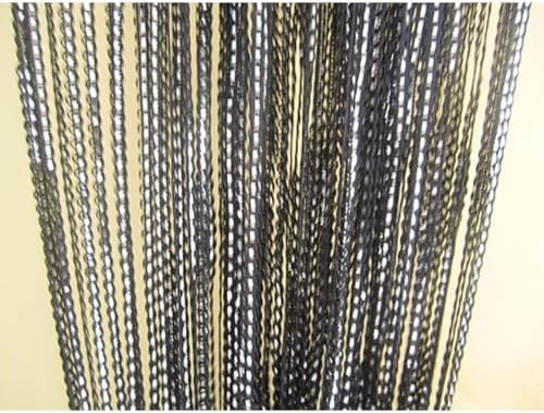Black Wall Panel Fringe Curtain 110x110 Inch