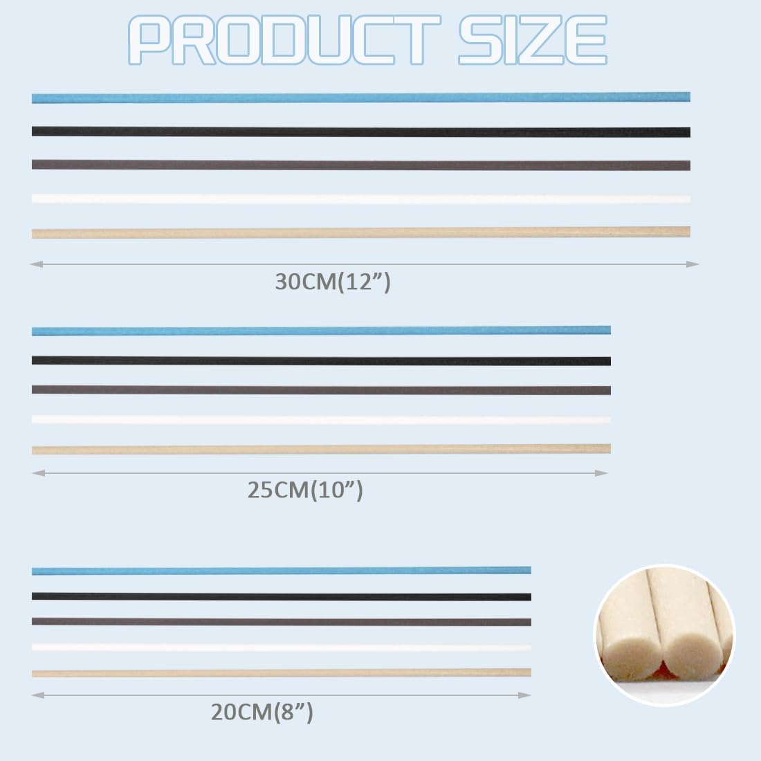 3mm Rattan Reed Diffuser Sticks - 100 Count Long-Lasting White