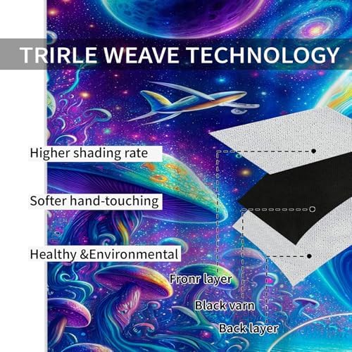 Abstract Mushroom Astronaut Blackout Curtains with Thermal Insulation