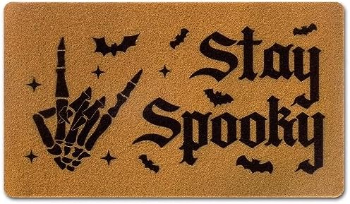 Ciyvolyeen Spooky Skeleton Welcome Mat Halloween Door Mat