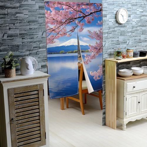 Japanese Mount Fuji Noren Door Curtain 335x669 In