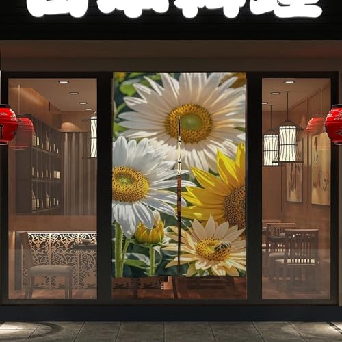 Sunflowers Daisy Rose Door Curtain 57x17 Inches