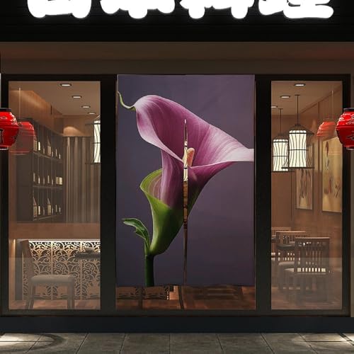 Purple Calla Lily Door Curtain Panel 17x57 Inch Split Door Divider