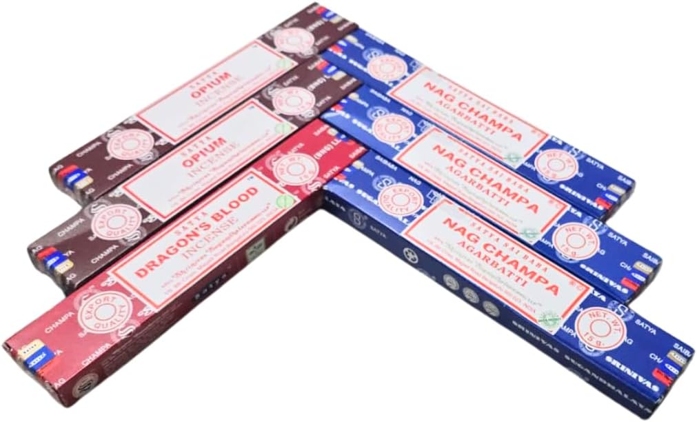 Satya Incense Holder with 3 Fragrance Variety Pack of 90 Sticks
