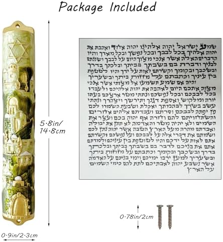 Exquisite Jerusalem Enamel Mezuzah - Premium Metal Design