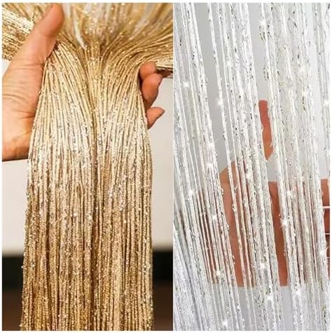 Shiny Tassel String Curtains 100x200cm Room Divider