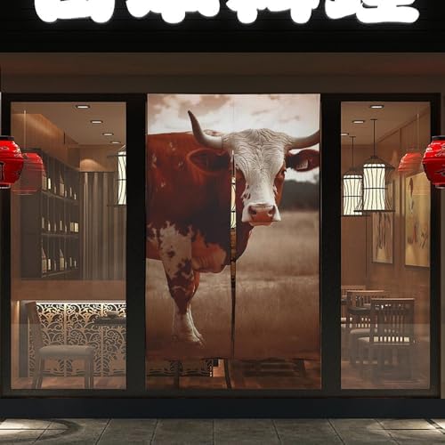 Texas Cow Door Cover Curtain 57x17 Inches