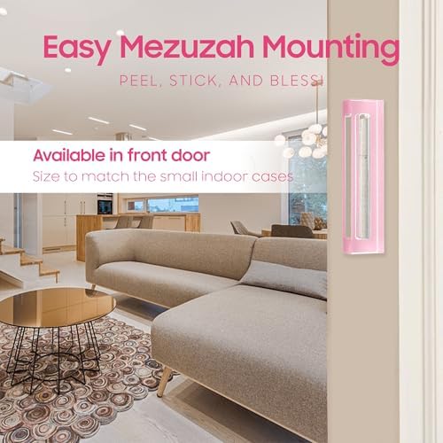AS Mezuzah Case Pink 6 Inches Acrylic Waterproof