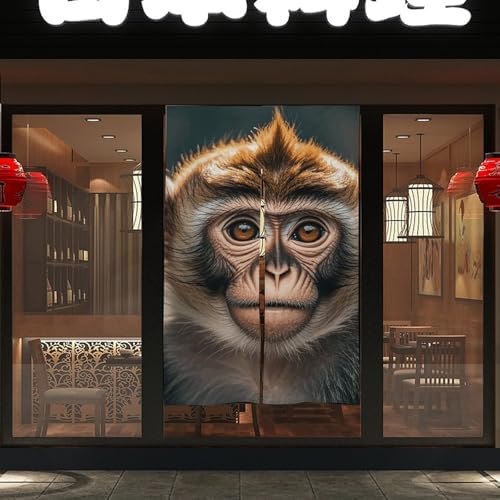 Cute Monkey Door Cover Curtain 57x17 Inches