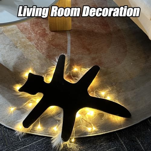 Light Up Fried Cat Rug Christmas Decor with USB Lights