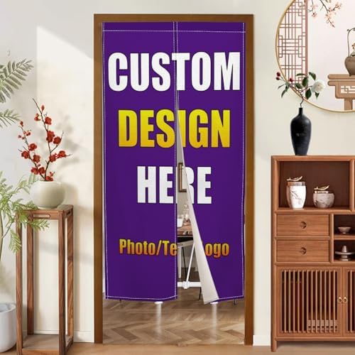 Custom Noren Curtain with Photo Text Logo