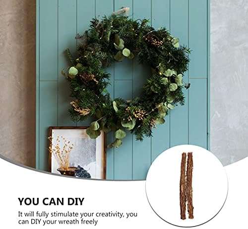NUOBESTY 2pcs Rattan Wreath Stem Branch Garland