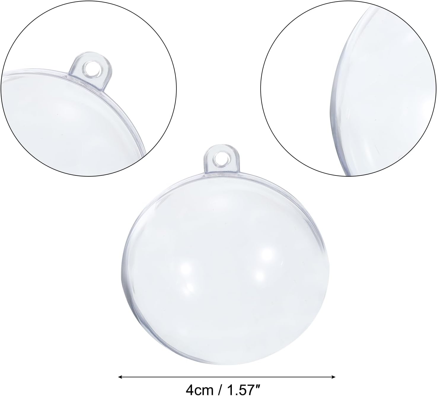 MECCANIXITY 40Pcs Clear Plastic Ornaments Balls