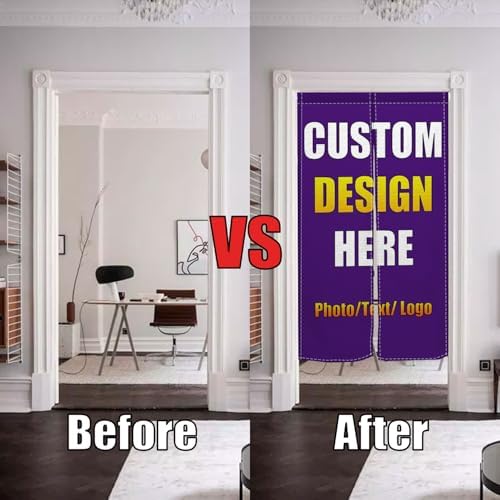 Custom Noren Curtain with Photo Text Logo
