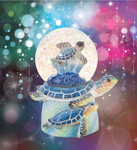 CoTa Global Blue Sea Turtle Snow Globe - Pink Glitter Inside