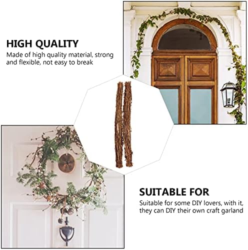 NUOBESTY 2pcs Rattan Wreath Stem Branch Garland