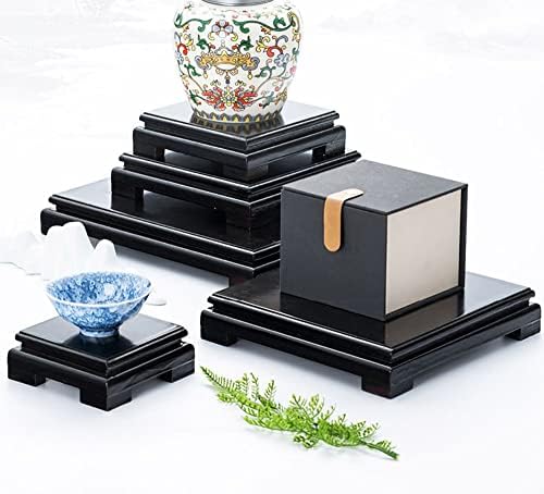 GOLDYWENDY Square Solid Wood Pedestal Stand