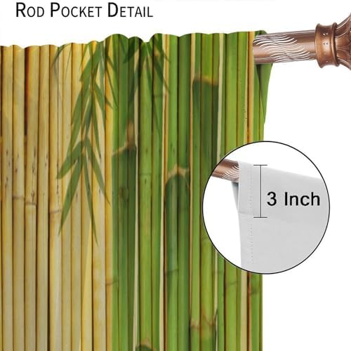 Focusbrite Bamboo Curtains 2 Panels 42x63 Inches