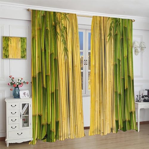Focusbrite Bamboo Curtains 2 Panels 42x63 Inches