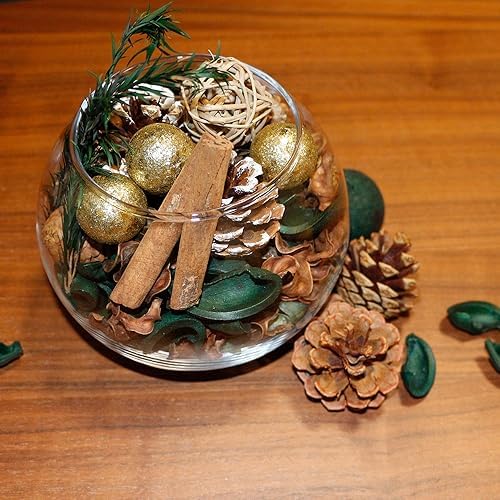 Qingbei Rina Christmas Potpourri Bags - 20 oz Pine Scented Dried Flowers with Cinnamon
