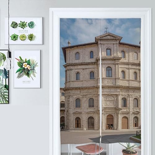 Italian Small Town Door Cover Curtain 57x17 Inches
