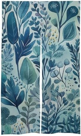 Japanese Noren Leaf Shape Door Curtain 34x57 Inches
