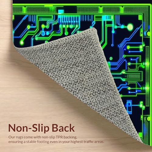 Ultra Soft 4x6 Area Rug with Fluorescent Grid Lines