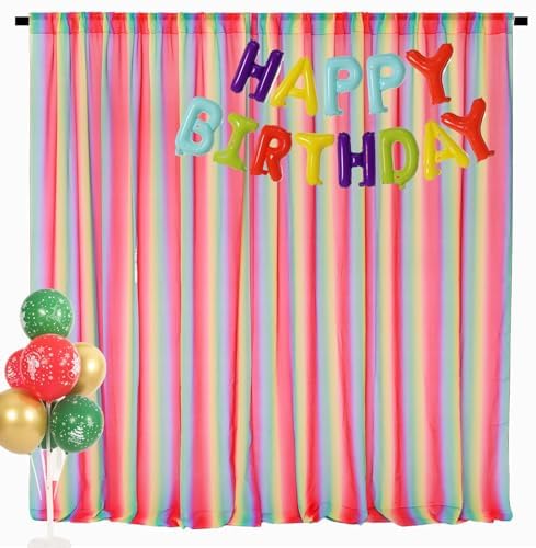 Duoobao Rainbow Sheer Chiffon Curtains - 10x10ft 2 Panels