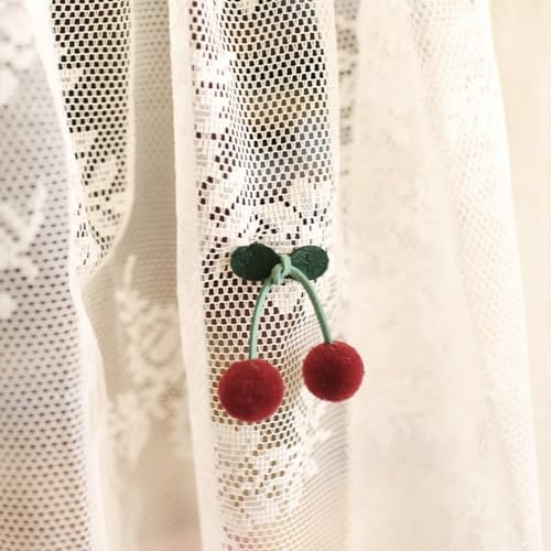 Dsnyu Sheer Curtains with Cherry Pattern 110 x 16 Panel Rod Pocket