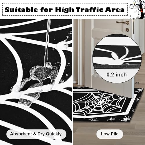 ASPMIZ Halloween Runner Rug Black Gothic Design
