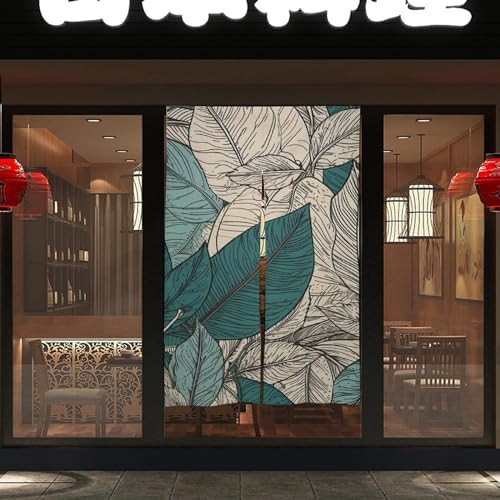 Japanese Noren Leaf Curtain 34x57 Split Door Partition Tapestry