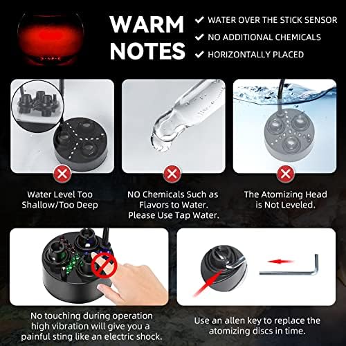 Mxmoonant 3-Head Ultrasonic Mist Maker with LED Lights