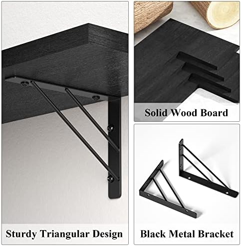 Love-KANKEI 4-Tier Floating Corner Shelves Black