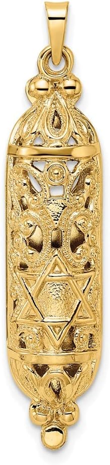 FJC Finejewelers 14Kt Yellow Gold Mezuzah Charm 40x8mm
