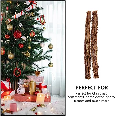 NUOBESTY 2pcs Rattan Wreath Stem Branch Garland