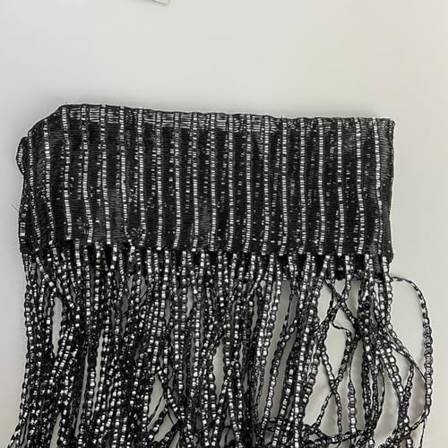 Black Wall Panel Fringe Curtain 110x110 Inch