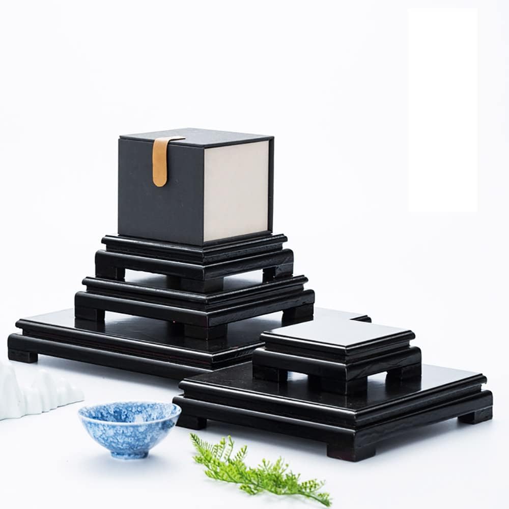 GOLDYWENDY Square Solid Wood Pedestal Stand