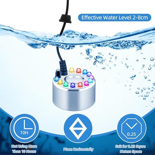Maitys 2 Pcs Ultrasonic Fogger with LED Lights and Adjustable Controller