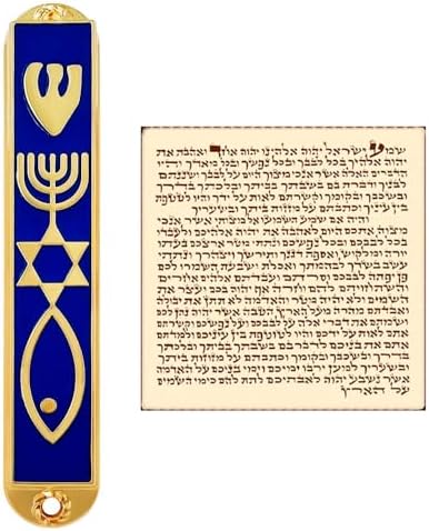 Protection Mezuzah Case with Scroll Blue