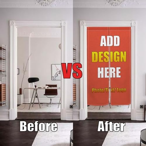 Custom Double Sided Noren Curtain with Photo Text Logo
