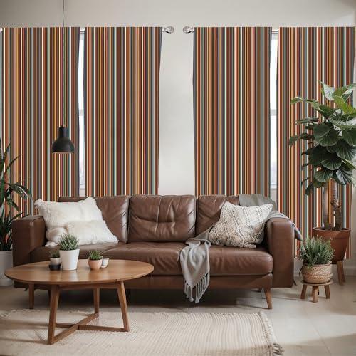 Ambesonne Striped Window Curtains Pack of 2