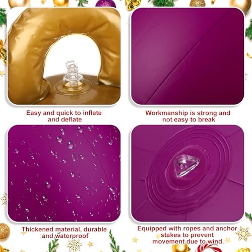 Jetec 4 Pcs 32 Inch Purple Inflatable Christmas Decor Ball