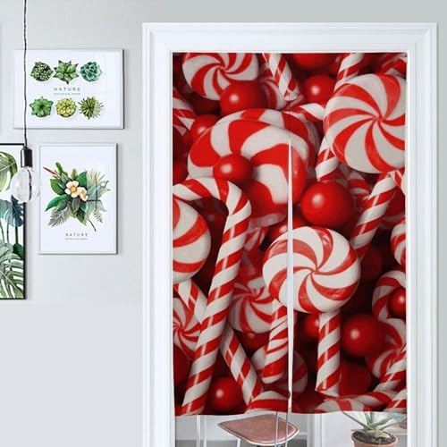 Candy Canes Door Cover Curtain 57x17 Inches